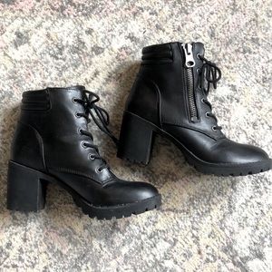 Steve Madden heeled combat boots